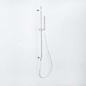 Fortifura Calvi Glijstangset - geïntegreerde wandaansluitbocht - doucheslang glad- handdouche staaf - chroom SW1111526/SW706209///SW496810