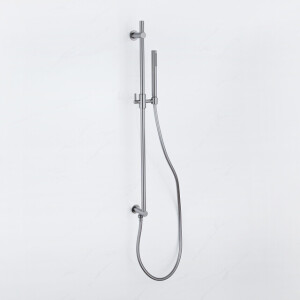 Fortifura Calvi Glijstangset - geïntegreerde wandaansluitbocht - doucheslang metaal- staaf handdouche - Geborsteld Gunmetal PVD SW1111532//SW706203//SW766537