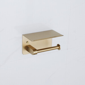 Fortifura Calvi - toiletrolhouder - met plateau - Geborsteld Messing PVD (Goud) SW1183053