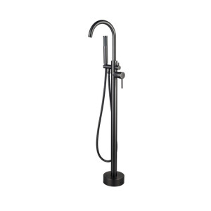 Fortifura Calvi vrijstaande badkraan 113cm met handdoucheset Geborsteld Gunmetal PVD SW766542