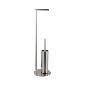Fortifura Calvi vrijstaande toiletrolhouder met toiletborstel - Geborsteld RVS PVD (RVS) SW1189059