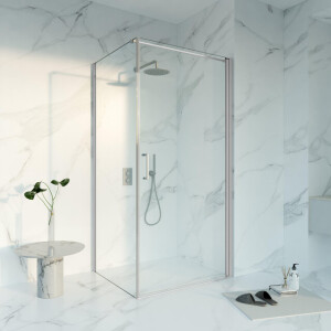 Fortifura Galeria Douchecabine - 90x160x200 - Profiel veiligheidsglas - anti kalk - Geborsteld RVS PVD (RVS) SW1122487/SW797918/SW797908