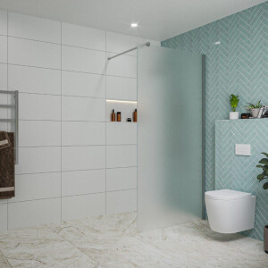 Fortifura Galeria inloopdouche - 100x200cm - mat glas - wandarm - chroom SW797927/SW797904