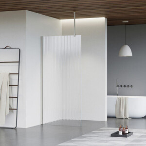 Fortifura Galeria inloopdouche - 100x200cm - ribbelglas - plafondarm - Geborsteld RVS PVD (RVS) SW797955/SW797908/SW804544