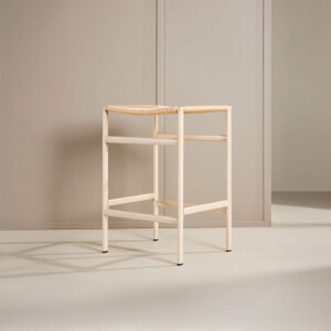 Nohr Barkruk 'Lakeithia' Rattan, kleur Beige/Whitewash (zithoogte 63cm)