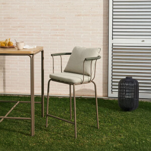 Kave Home Barkruk 'Salguer' Gevlochten touw en staal, kleur Beige (zithoogte 66cm)