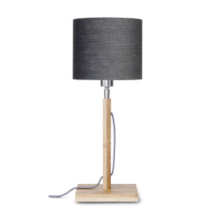 Good&Mojo Tafellamp 'Fuji' Bamboe en Eco linnen, kleur Donkergrijs