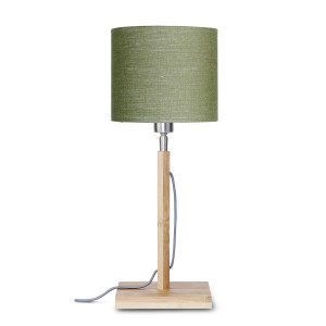 Good&Mojo Tafellamp 'Fuji' Bamboe en Eco linnen, kleur Groen