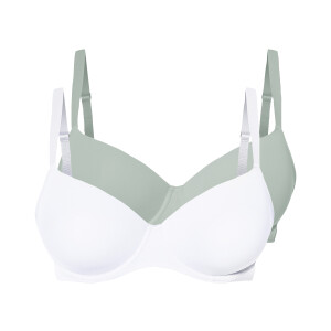 esmara 2 dames beugel-BH&apos;s (Mint/wit, 95D)