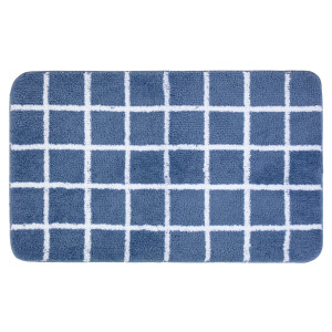 LIVARNO home Badmattenset (Badmat met toiletuitsparing, Blauw/wit)