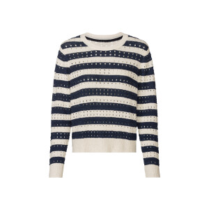 esmara Dames pullover (L (44/46), Donkerblauw gestreept)