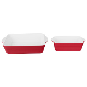 SILVERCREST Ovenschalen (set van 2 klein/rood)