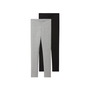 pepperts! 2 kinderleggings (146/152, Zwart/grijs)