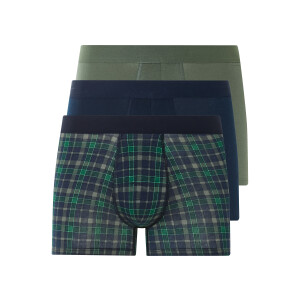 LIVERGY 3 heren boxers (Marine/geruit/grijs, XL)