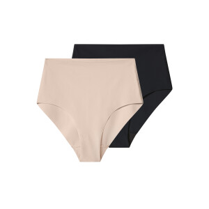 esmara Set van 2 dames onderbroeken (Zwart/beige, XL (48/50))
