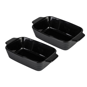 LIVARNO home Ovenschalen (2 kleine, zwarte ovenschalen)