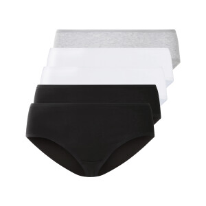 esmara Dames Hipster 5-pack (Zwart/grijs/wit, XXL)