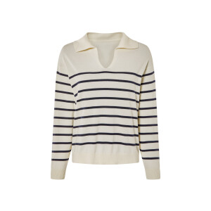 esmara Gebreide dames trui (Wit/gestreept, XL (48/50))