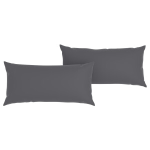 LIVARNO home 2 Mousseline kussenslopen 80 x 40 cm (Grijs)