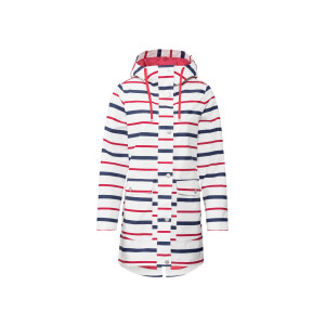 esmara Dames trenchcoat, wind- en waterdicht (40, wit/bessen/marineblauw)