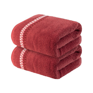 LIVARNO home 2 handdoeken (Rood)