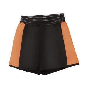 CRIVIT Dames korte sportbroek (S (36/38), Zwart/oranje)