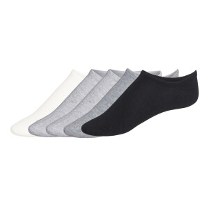 esmara 5 Paar sneakersokken (Crème/grijs/zwart, 39-42)