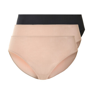 esmara 3 dames slips (Zwart/beige, XL (48/50))