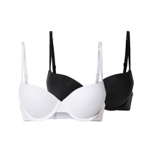 esmara Dames push-up beha&apos;s (70A, Zwart/wit)