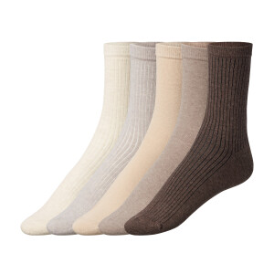 esmara 5 paar dames sokken (Beige/zwart, 35-38)