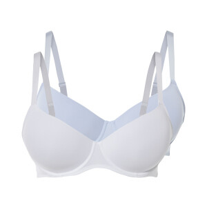 esmara 2 dames BH&apos;s (Blauw/wit, 90E)