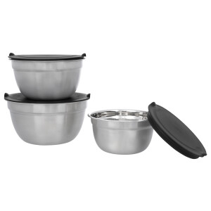 SILVERCREST Set van 3 RVS schalen