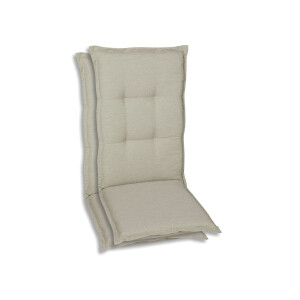 GO-DE Textil Tuinkussen (Stoelkussens voor stoelen met een lange rugleuning, Beige)