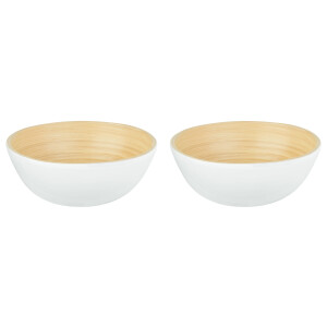 LIVARNO home Bamboe schaal (Schalen, 2 stuks, Wit)