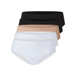 esmara 5 hipsters (L (44/46), Zwart/beige/wit)