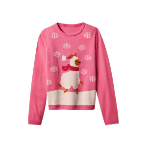 esmara Kinder kersttrui met lampjes (Roze, 134/140)