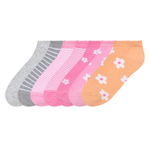 pepperts! 7 Paar kinder sokken (roze/oranje/grijs, 39/42)