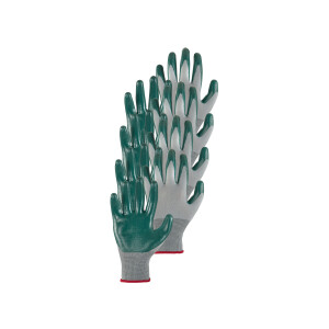 PARKSIDE 4 paar nitril tuinhandschoenen (grijs/groen/rood)