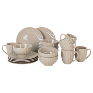 LIVARNO home Serviesset, 18-delig (Beige)