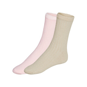 esmara 2 paar dames huissokken (Beige/lichtroze, 39-42)