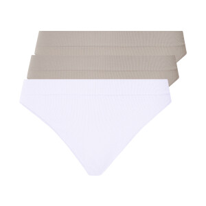 esmara 3 dames strings (Grijs/wit, L (44/46))