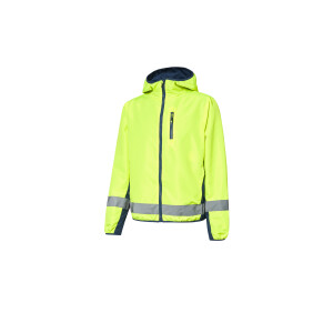 CRIVIT Heren fietsjas (geel/blauw, L)