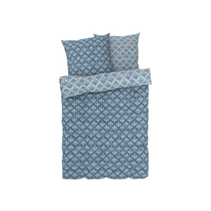 LIVARNO home Satijnen dekbedovertrek 240 x 220 cm (bloemenblauw)