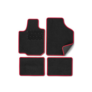 ULTIMATE SPEED Universele automattenset (Zwart/rood)