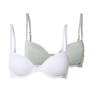 esmara 2 dames beugel bh&apos;s (Mint/wit, 85B)