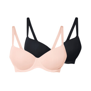 esmara 2 dames BH&apos;s (Zwart/beige, 95D)