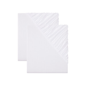LIVARNO home 2 jersey hoeslakens 180-200 x 200 cm (Wit)