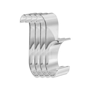 LIVARNO home 4 Radiator- of deurhaken (Verchroomde radiatorhaken, set van 4)