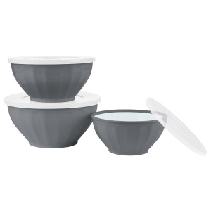 SILVERCREST Kommen set met deksel (Grijs)