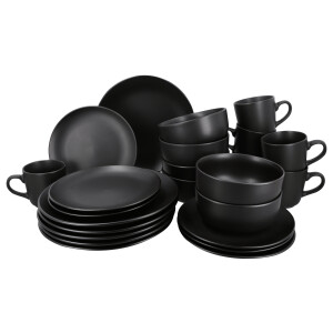 SILVERCREST Serviesset 24-delig (Zwart)